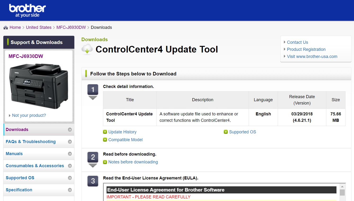 Brother Utilities Control Center Updater Tool